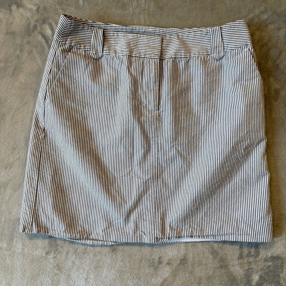 Cotton Striped Coastal Resortwear Casual Mini Skirt Sz 4